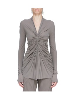 MAILLE AVANT PLISSEE SOLEIL DUST JERSEY TOP RADIANCE RICK OWENS FEMME RP01F 6201 JS 34 FASHION MODE DESIGNER face STRASBOURG