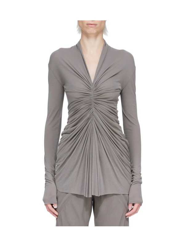 MAILLE AVANT PLISSEE SOLEIL DUST JERSEY TOP RADIANCE RICK OWENS FEMME RP01F 6201 JS 34 FASHION MODE DESIGNER face STRASBOURG