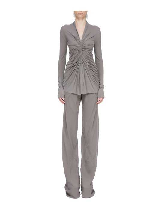 MAILLE AVANT PLISSEE SOLEIL DUST JERSEY TOP RADIANCE RICK OWENS FEMME RP01F 6201 JS 34 FASHION MODE DESIGNER STRASBOURG vue