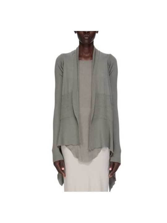 CARDIGAN WRAP EUCALYPTUS MEDIUM MERINOS RICK OWENS FEMME RP01F 6642 M 35 FASHION MODE DESIGNER CREATEUR STRASBOURG face