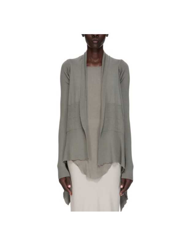 CARDIGAN WRAP EUCALYPTUS MEDIUM MERINOS RICK OWENS FEMME RP01F 6642 M 35 FASHION MODE DESIGNER CREATEUR STRASBOURG face