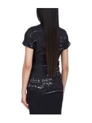 TUNIQUE WRAP NOIR ZODIAC BLANC JAPONETTE WRAP SS TOP RICK OWENS TEMPLE FEMME RP01F 6233 KP1 09111 STRASBOURG dos