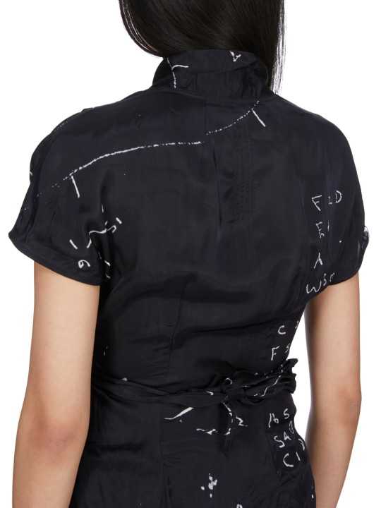 TUNIQUE WRAP NOIR ZODIAC BLANC JAPONETTE WRAP SS TOP RICK OWENS TEMPLE FEMME RP01F 6233 KP1 09111 STRASBOURG dos2