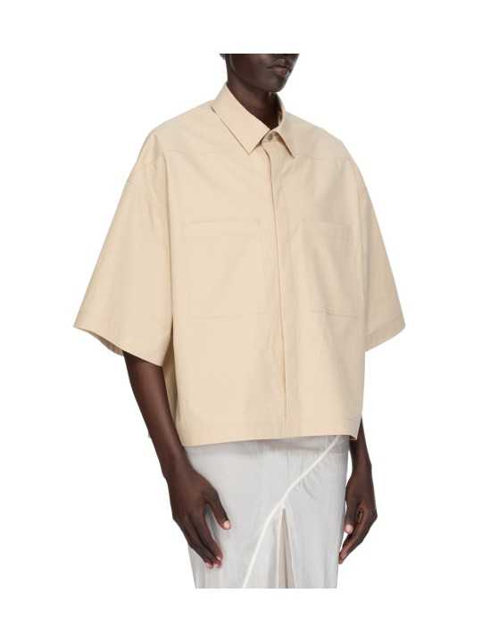 CHEMISE MANCHES 34 TOMMY SABLE SAND COTON RICK OWENS FEMME RP01F 6246 P 138 FASHION MODE CREATEUR AVANTGARDE STRASBOURG profil