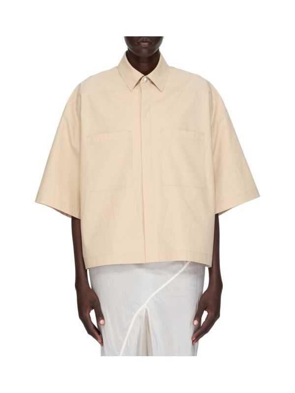 CHEMISE MANCHES 34 TOMMY SABLE SAND COTON RICK OWENS FEMME RP01F 6246 P 138 FASHION MODE CREATEUR AVANTGARDE STRASBOURG face