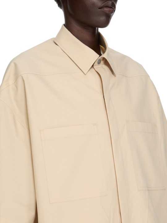 CHEMISE MANCHES 34 TOMMY SABLE SAND COTON RICK OWENS FEMME RP01F 6246 P 138 FASHION MODE CREATEUR AVANTGARDE STRASBOURG col