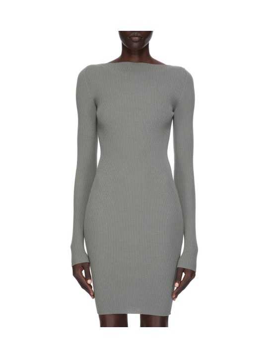 ROBE MAILLE DOS OUVERT EUCALYPTUS AL DRESS RICK OWENS FEMME RP01F 6616 RIBN 35 FASHION MODE DESIGNER face STRASBOURG