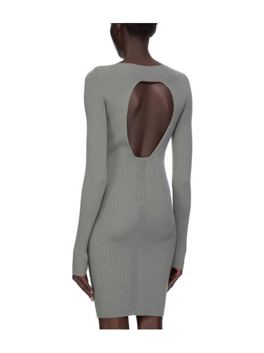 ROBE MAILLE DOS OUVERT EUCALYPTUS AL DRESS RICK OWENS FEMME RP01F 6616 RIBN 35 FASHION MODE DESIGNER dos STRASBOURG