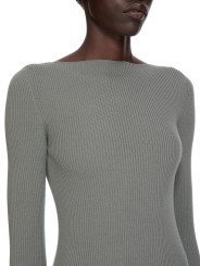 ROBE MAILLE DOS OUVERT EUCALYPTUS AL DRESS RICK OWENS FEMME RP01F 6616 RIBN 35 FASHION MODE DESIGNER haut STRASBOURG