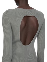 ROBE MAILLE DOS OUVERT EUCALYPTUS AL DRESS RICK OWENS FEMME RP01F 6616 RIBN 35 FASHION MODE DESIGNER arr STRASBOURG