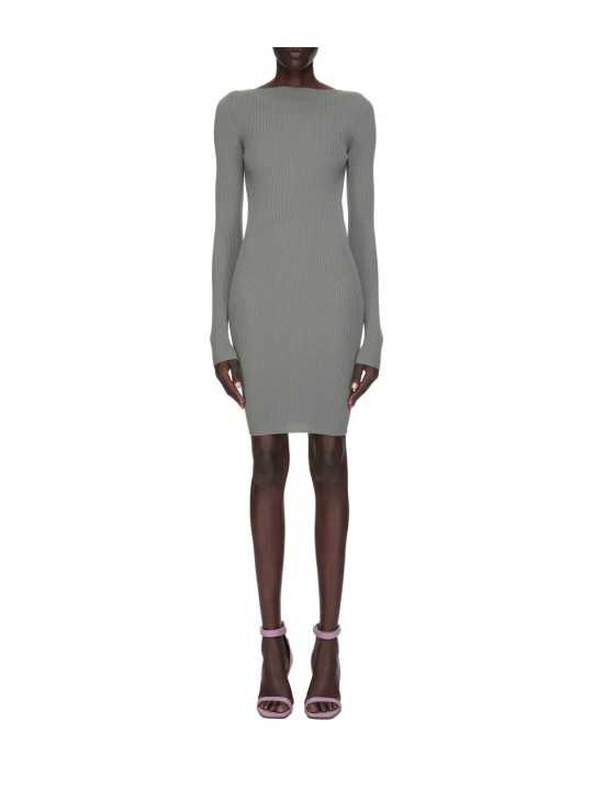 ROBE MAILLE DOS OUVERT EUCALYPTUS AL DRESS RICK OWENS FEMME RP01F 6616 RIBN 35 FASHION MODE DESIGNER full STRASBOURG
