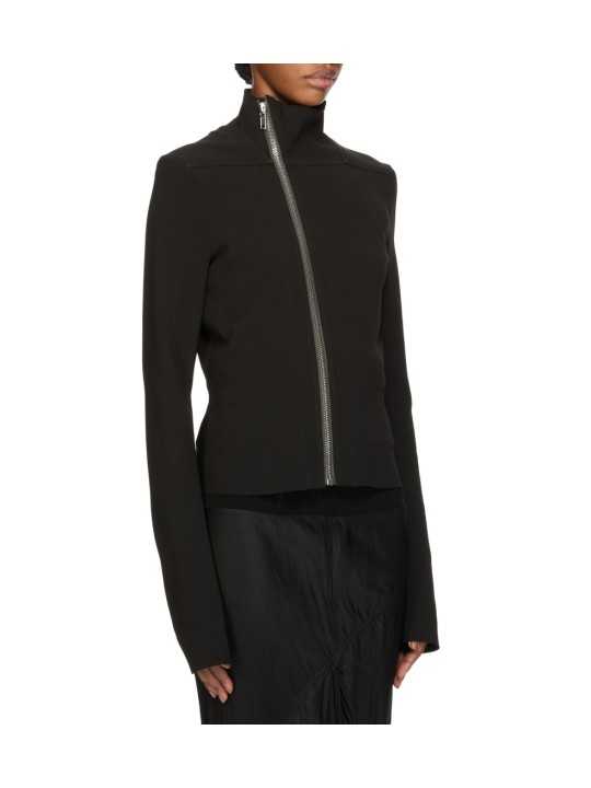 BLOUSON NOIR ZIP CADDY GARY JKT RP01F 6701 SY 09 RICK OWENS FEMME vêtement profil