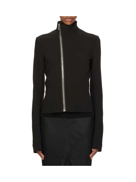 BLOUSON NOIR ZIP CADDY GARY JKT RP01F 6701 SY 09 RICK OWENS FEMME vêtement face
