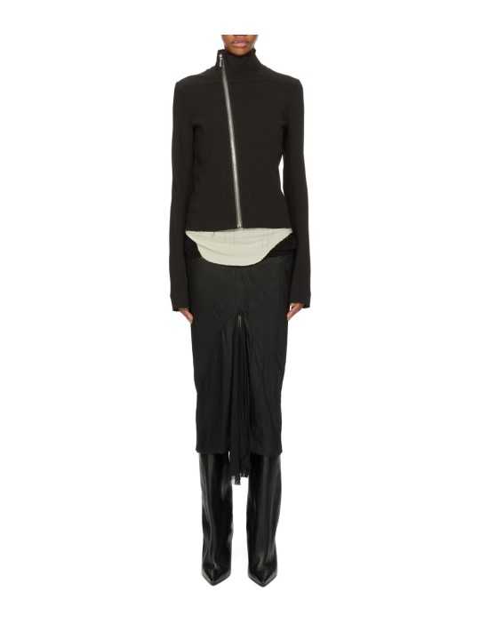 BLOUSON NOIR ZIP CADDY GARY JKT RP01F 6701 SY 09 RICK OWENS FEMME vêtement vue hors