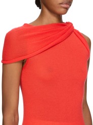 PULL DEBARDEUR CACHEMIRE CORAIL COL MODULABLE TWIST TOP RICK OWENS FEMME RP01F 6666 WS 83 DESIGNER MODE STRASBOURG col