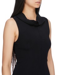 ROBE LONGUE BI MATIERE NOIRE SLICED DRESS RICK OWENS FEMME RP01F 6558 JSVKS 09 FASHION MODE DESIGNER CREATEUR STRASBOURG zoom