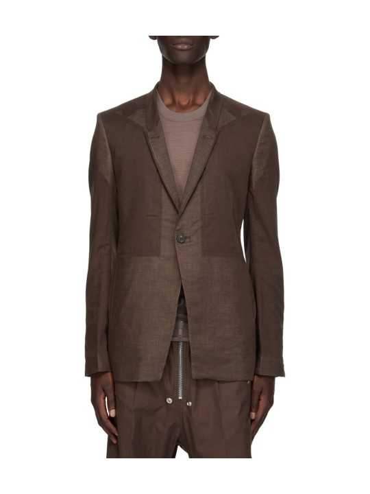VESTE COSTUME VOILE DE COTON DARK DUST FOG POCKET SOFT SOFT BLAZER RICK OWENS HOMME RU01F 2724 CV FASHION DESIGNER CREATEUR face