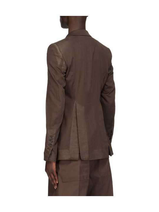 VESTE COSTUME VOILE DE COTON DARK DUST FOG POCKET SOFT SOFT BLAZER RICK OWENS HOMME RU01F 2724 CV FASHION DESIGNER CREATEUR dos