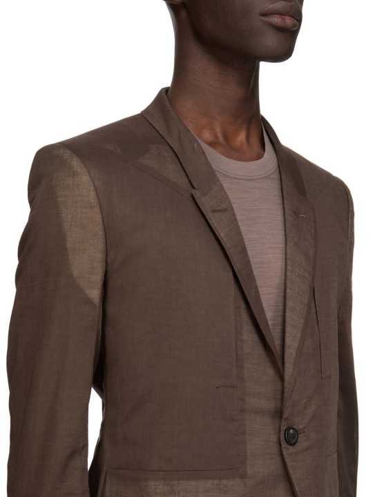 VESTE COSTUME VOILE DE COTON DARK DUST FOG POCKET SOFT SOFT BLAZER RICK OWENS HOMME RU01F 2724 CV FASHION DESIGNER épaule