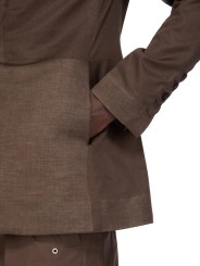 VESTE COSTUME VOILE DE COTON DARK DUST FOG POCKET SOFT SOFT BLAZER RICK OWENS HOMME RU01F 2724 CV FASHION DESIGNER poche