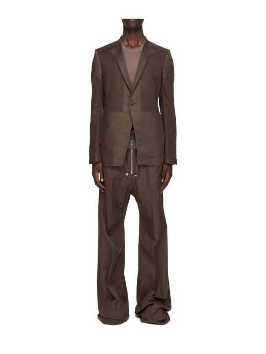 VESTE COSTUME VOILE DE COTON DARK DUST FOG POCKET SOFT SOFT BLAZER RICK OWENS HOMME RU01F 2724 CV FASHION DESIGNER CREATEUR look