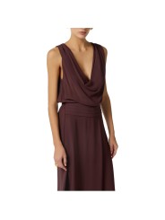 ROBE VISCOSE CACAO COL DRAPE AB 884 5469 644 ELISABETTA FRANCHI femme boutique Strasbourg vêtement fashion mode face