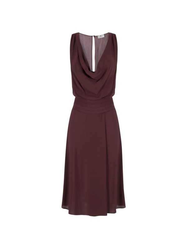 ROBE VISCOSE CACAO COL DRAPE AB 884 5469 644 ELISABETTA FRANCHI femme boutique Strasbourg vêtement fashion mode solo