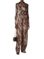 PANTALON VISCOSE PRINT CROCO CACAO PA 162 6354 644 ELISABETTA FRANCHI FEMME Fashion Mode Strasbourg look