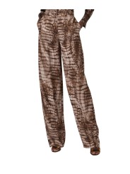 PANTALON VISCOSE PRINT CROCO CACAO PA 162 6354 644 ELISABETTA FRANCHI FEMME Fashion Mode Strasbourg face