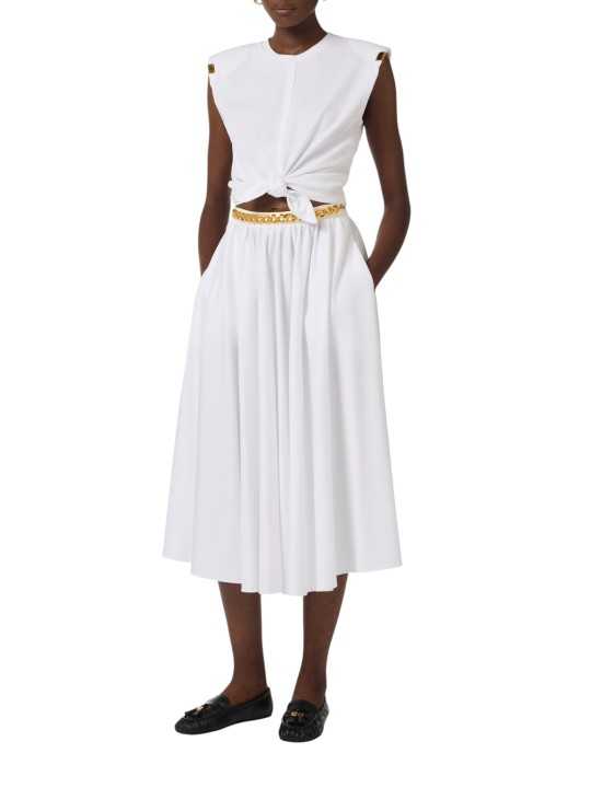 TSHIRT DEBARDEUR NOUE DEVANT BLANC GESSO MA 011 5403 270 Elisabetta Franchi femme fashion concept look