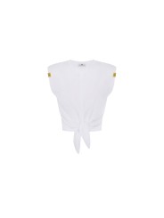 TSHIRT DEBARDEUR NOUE DEVANT BLANC GESSO MA 011 5403 270 Elisabetta Franchi femme fashion concept solo