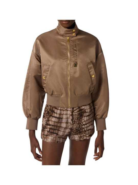 BOMBER COURT SATIN TAUPE ARGILLA GB 05D 8339 229 ELISABETTA FRANCHI Femme fashion concept store mode face