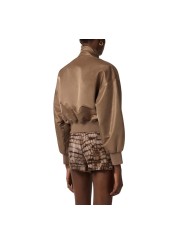 BOMBER COURT SATIN TAUPE ARGILLA GB 05D 8339 229 ELISABETTA FRANCHI Femme fashion concept store mode dos