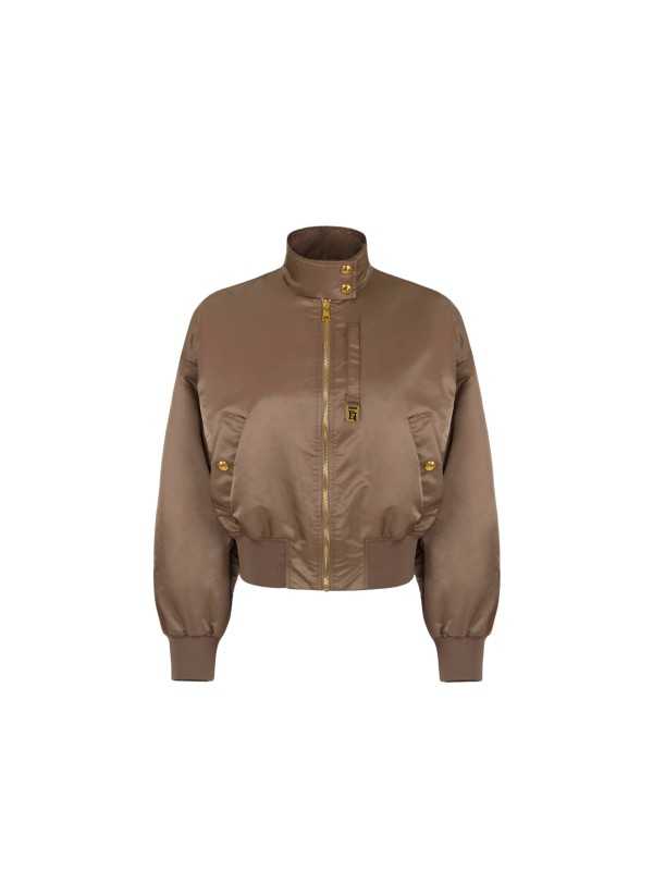 BOMBER COURT SATIN TAUPE ARGILLA GB 05D 8339 229 ELISABETTA FRANCHI Femme fashion concept store mode solo