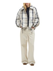 PARKA TARTAN BLANC BLEU CAPUCHE AMOVIBLE BALLINA LSP0324 NY51 BARBOUR FEMME boutique vue