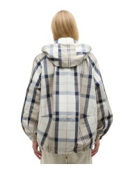 PARKA TARTAN BLANC BLEU CAPUCHE AMOVIBLE BALLINA LSP0324 NY51 BARBOUR FEMME boutique dos