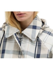 PARKA TARTAN BLANC BLEU CAPUCHE AMOVIBLE BALLINA LSP0324 NY51 BARBOUR FEMME boutique col
