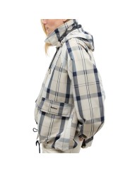 PARKA TARTAN BLANC BLEU CAPUCHE AMOVIBLE BALLINA LSP0324 NY51 BARBOUR FEMME boutique poche