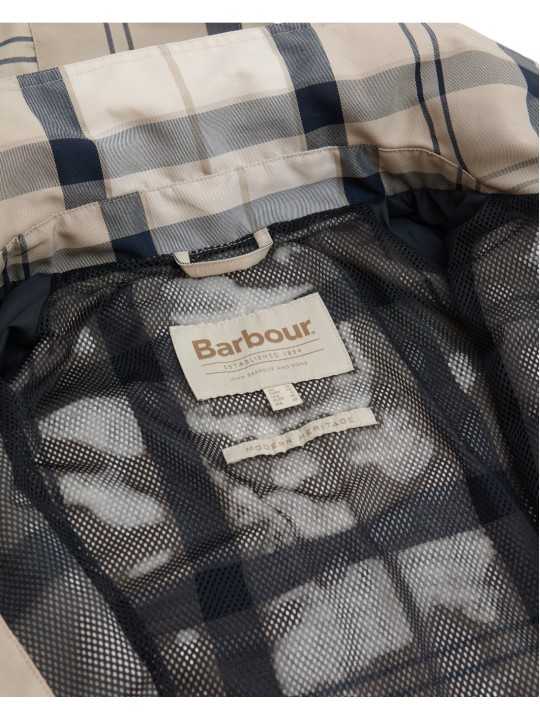 PARKA TARTAN BLANC BLEU CAPUCHE AMOVIBLE BALLINA LSP0324 NY51 BARBOUR FEMME boutique int