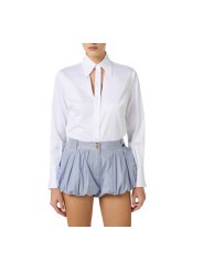 CHEMISE COTON AJOUR BOUTONNIERE BLANC CA 128 6192 100 ELISABETTA FRANCHI Femme fashion concept store mode face