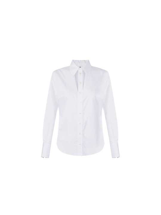 CHEMISE COTON AJOUR BOUTONNIERE BLANC CA 128 6192 100 ELISABETTA FRANCHI Femme fashion concept store mode solo