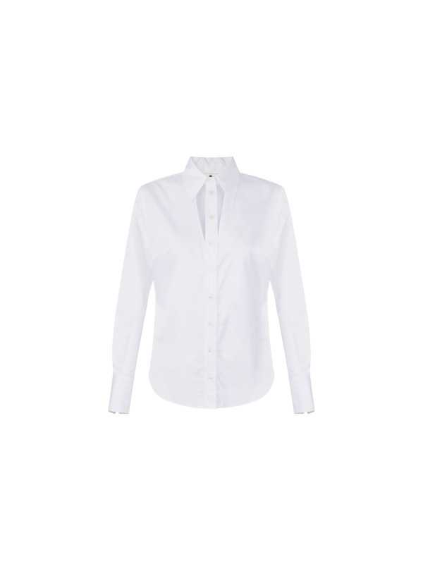 CHEMISE COTON AJOUR BOUTONNIERE BLANC CA 128 6192 100 ELISABETTA FRANCHI Femme fashion concept store mode solo