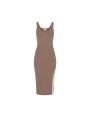 ROBE JERSEY TAUPE BOUTONS COTES BANDE BURRO AM 03S 101 727 Elisabetta Franchi femme boutique Strasbourg solo
