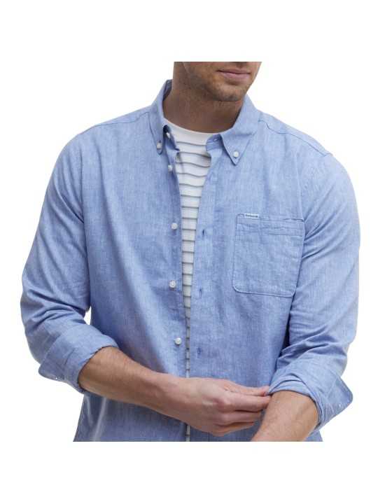 Chemise chambray bleu Barbour Homme MSH5090 BL33 Strasbourg Boutique look