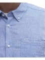 Chemise chambray bleu Barbour Homme MSH5090 BL33 Strasbourg Boutique détail