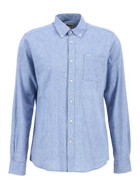Chemise chambray bleu Barbour Homme MSH5090 BL33 Strasbourg Boutique solo