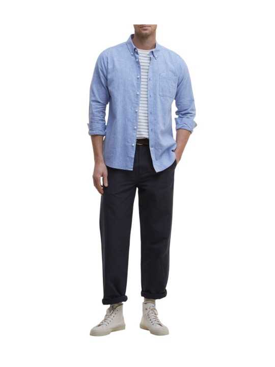 Chemise chambray bleu Barbour Homme MSH5090 BL33 Strasbourg Boutique vue ouverte