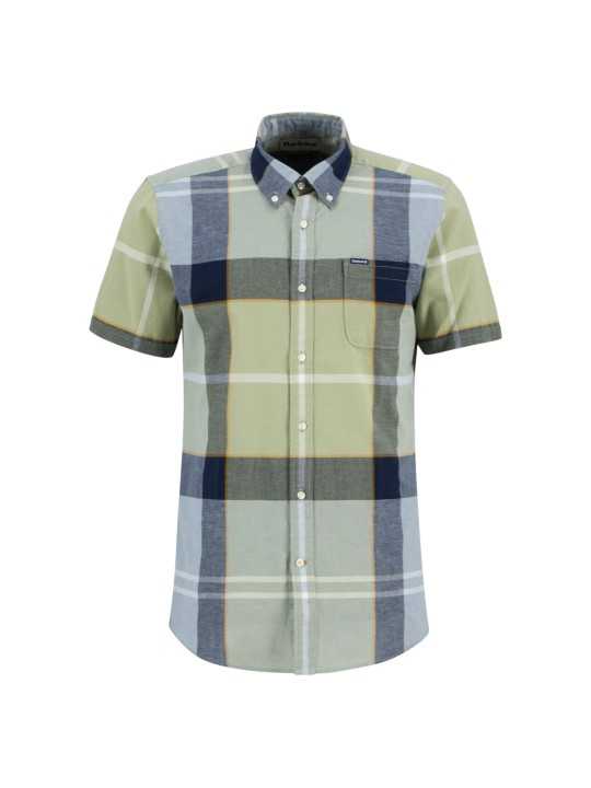 CHEMISETTE TARTAN BLEU JAUNE LIN COTON MSH5469 TN37 BARBOUR HOMME vêtement boutique Strasbourg vue