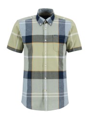 CHEMISETTE TARTAN BLEU JAUNE LIN COTON MSH5469 TN37 BARBOUR HOMME vêtement boutique Strasbourg flat