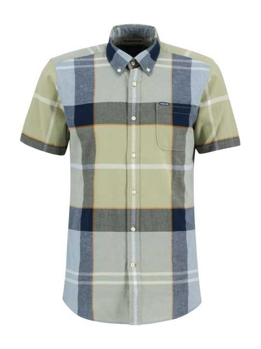 CHEMISETTE TARTAN BLEU JAUNE LIN COTON MSH5469 TN37 BARBOUR HOMME vêtement boutique Strasbourg flat